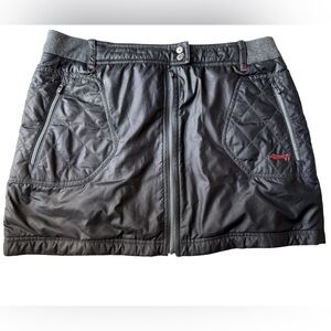 Louis Castel Black Quilted Golf Skort Fleece Lined Zip Pockets Size 76 M